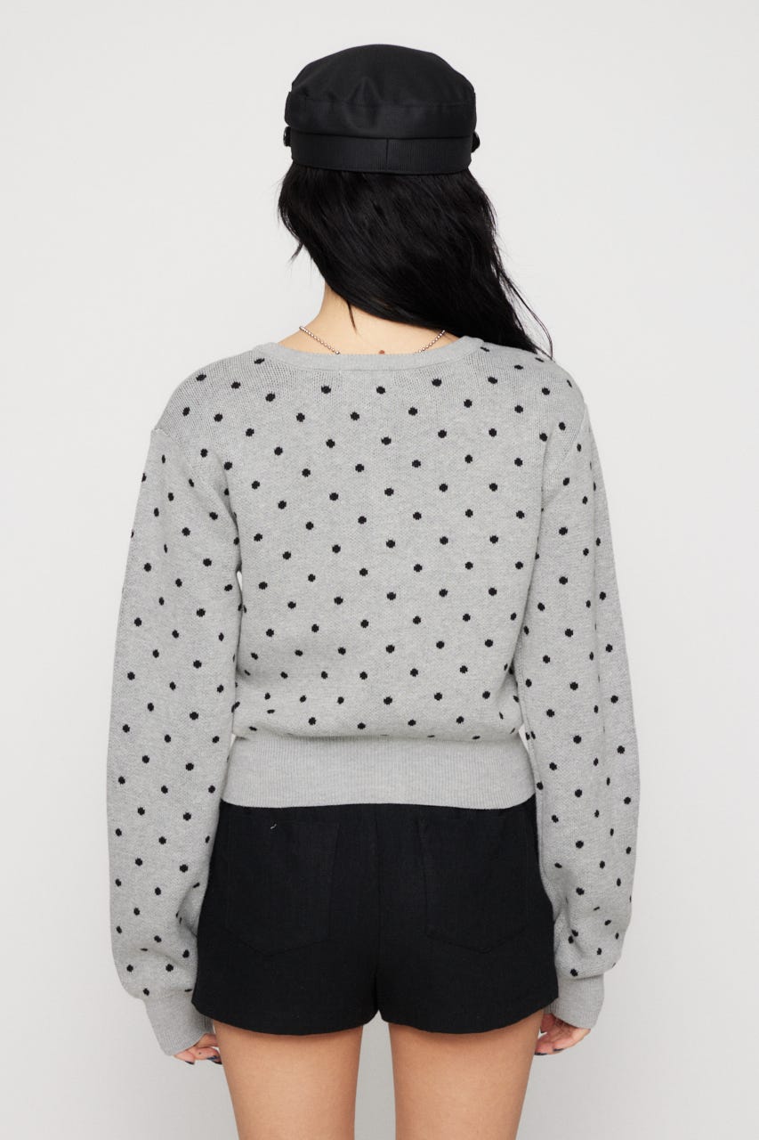 WAPPEN DOT CROPPED カーディガン GRY FREE