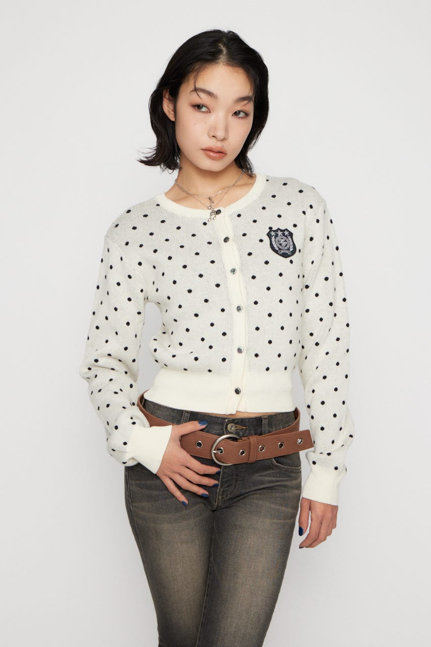 WAPPEN DOT CROPPED カーディガン IVOY FREE