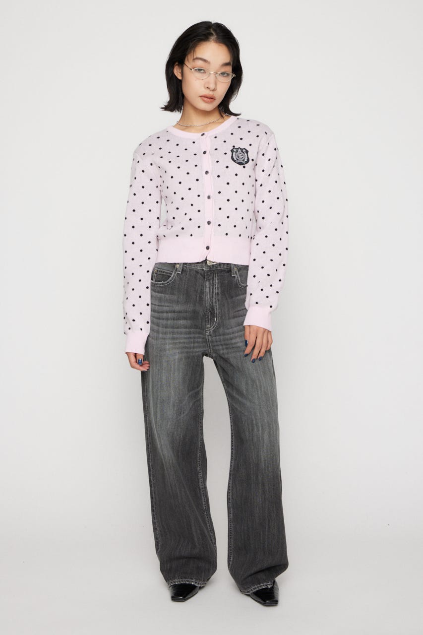 WAPPEN DOT CROPPED カーディガン PNK FREE