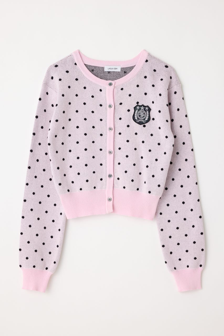 WAPPEN DOT CROPPED カーディガン PNK FREE