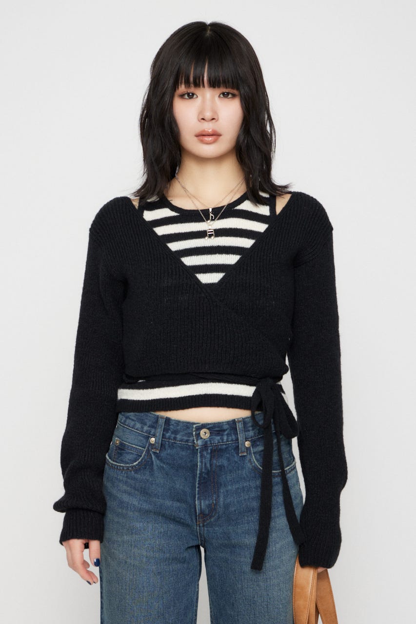 CACHECOEUR 2PIECE ニット BLK FREE