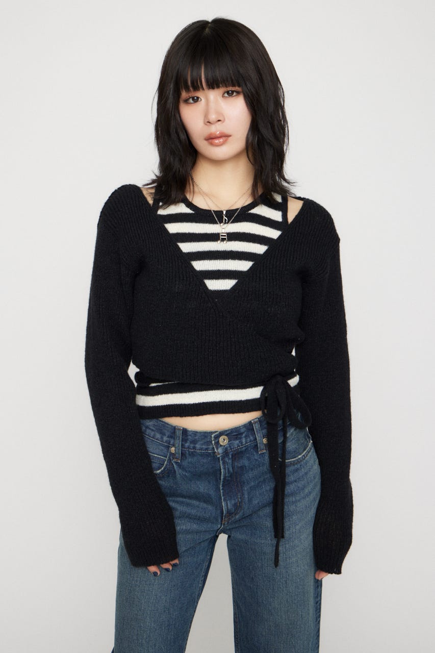 CACHECOEUR 2PIECE ニット BLK FREE