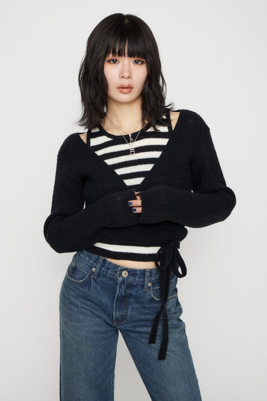 CACHECOEUR 2PIECE ニット BLK FREE