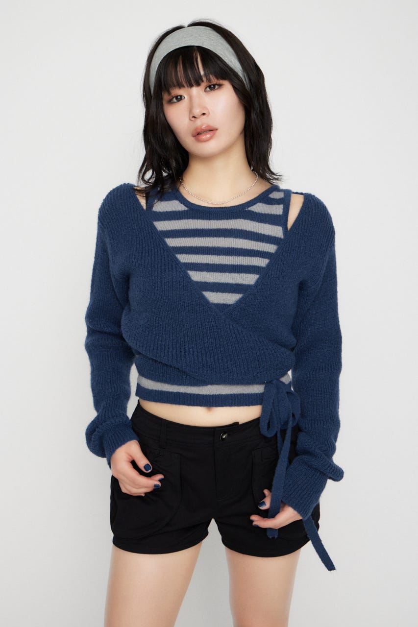 CACHECOEUR 2PIECE ニット NVY FREE