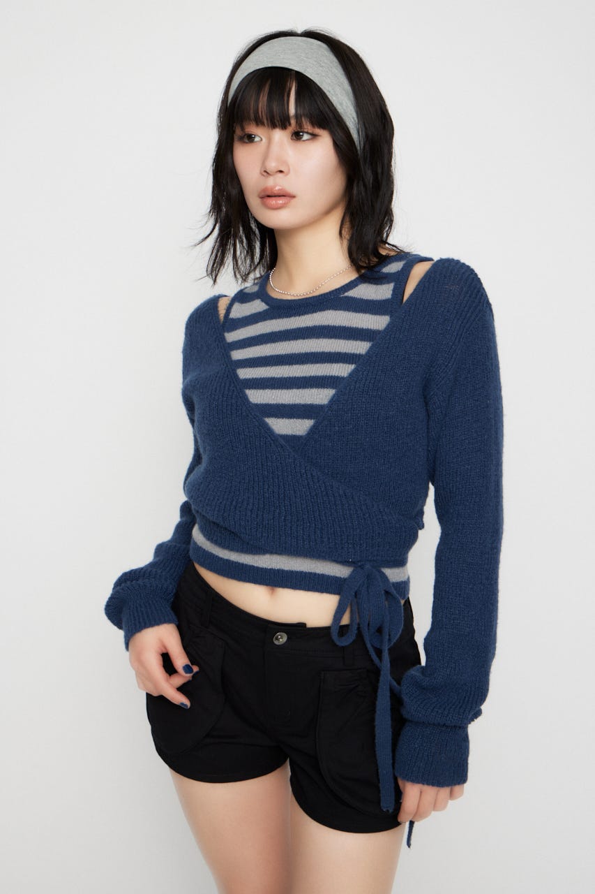 CACHECOEUR 2PIECE ニット NVY FREE