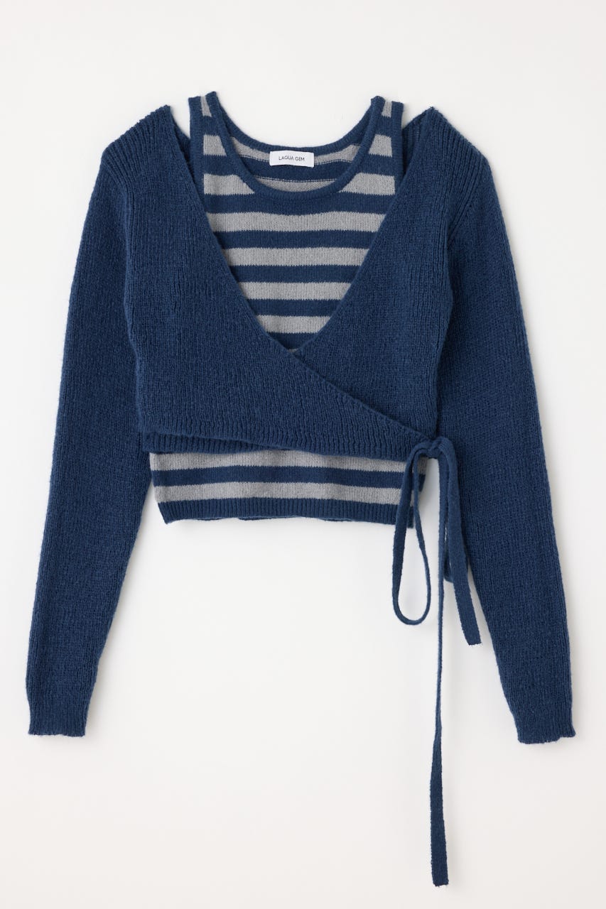 CACHECOEUR 2PIECE ニット NVY FREE