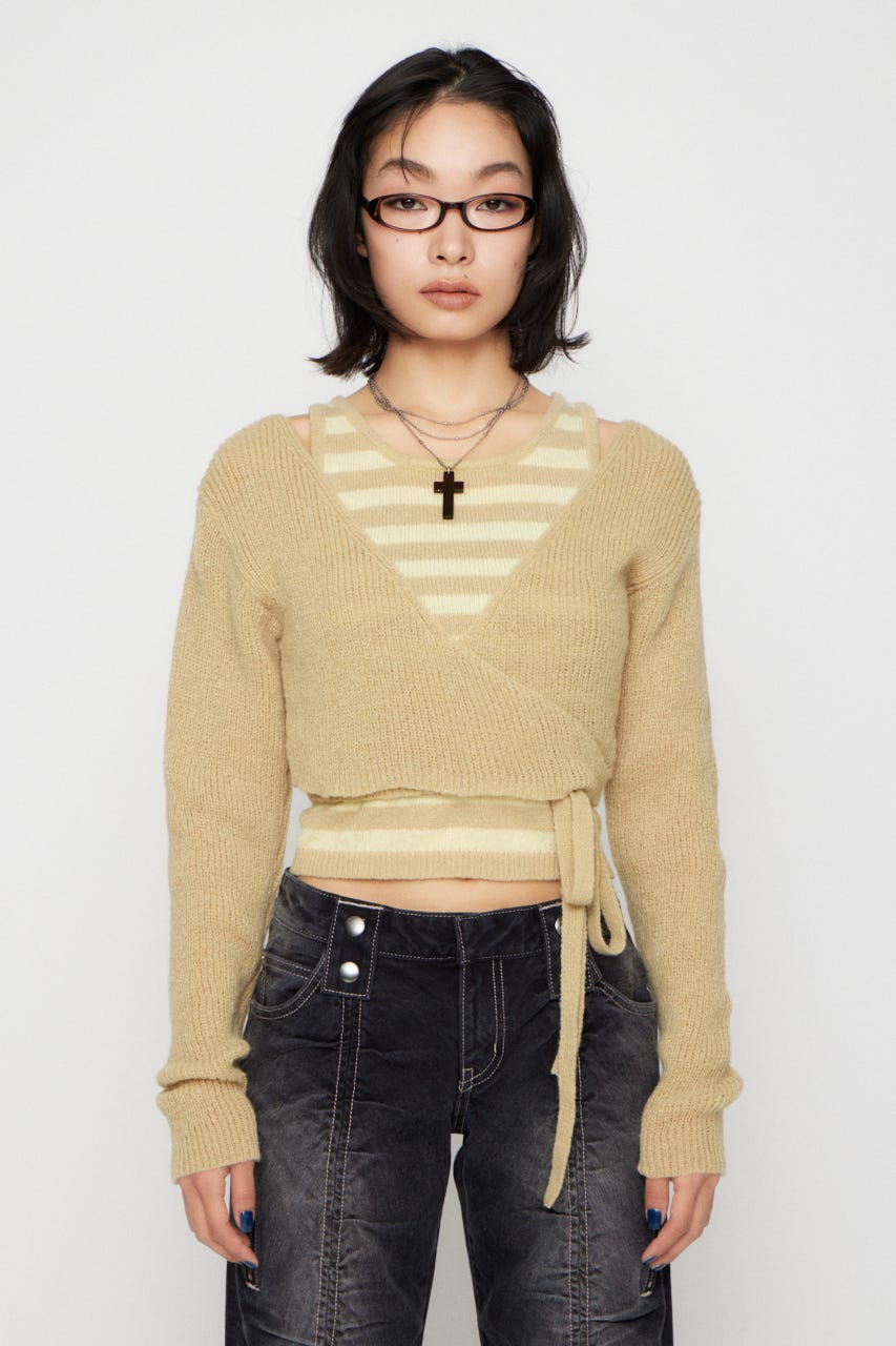 CACHECOEUR 2PIECE ニット YEL FREE