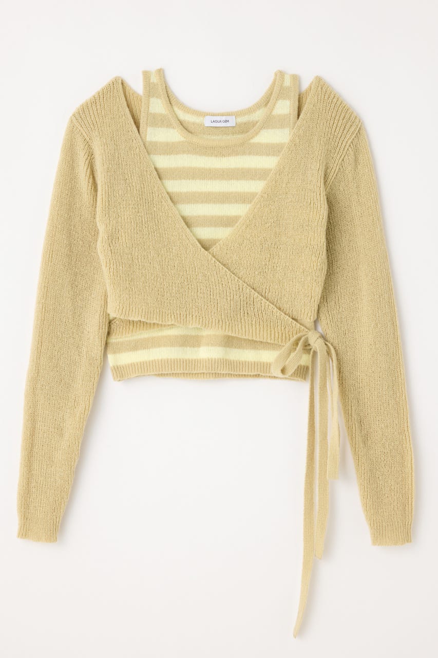 CACHECOEUR 2PIECE ニット YEL FREE