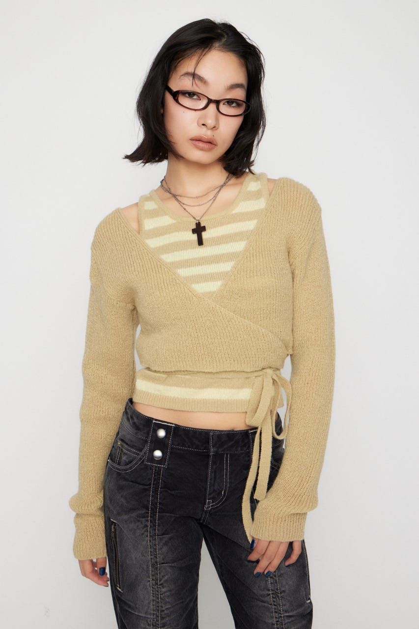 CACHECOEUR 2PIECE ニット YEL FREE