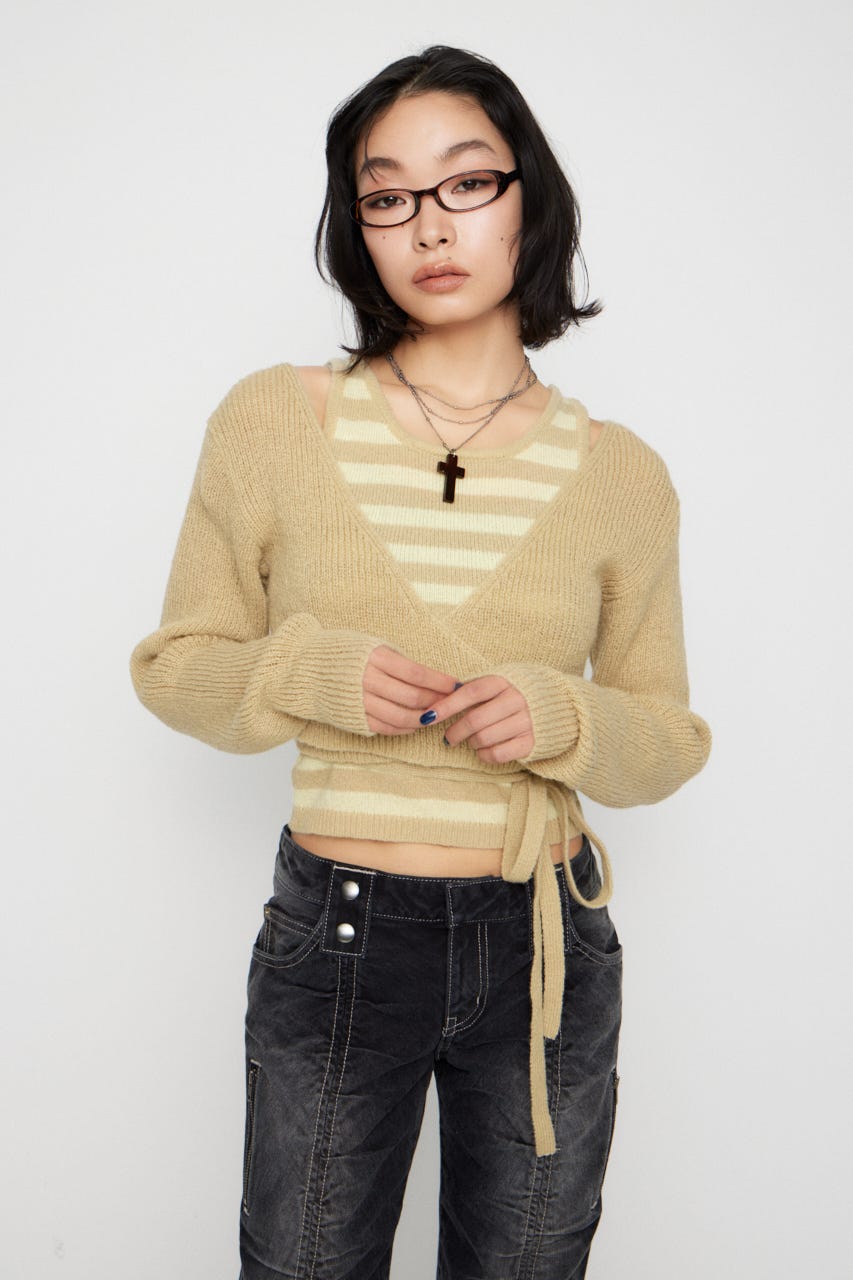 CACHECOEUR 2PIECE ニット YEL FREE