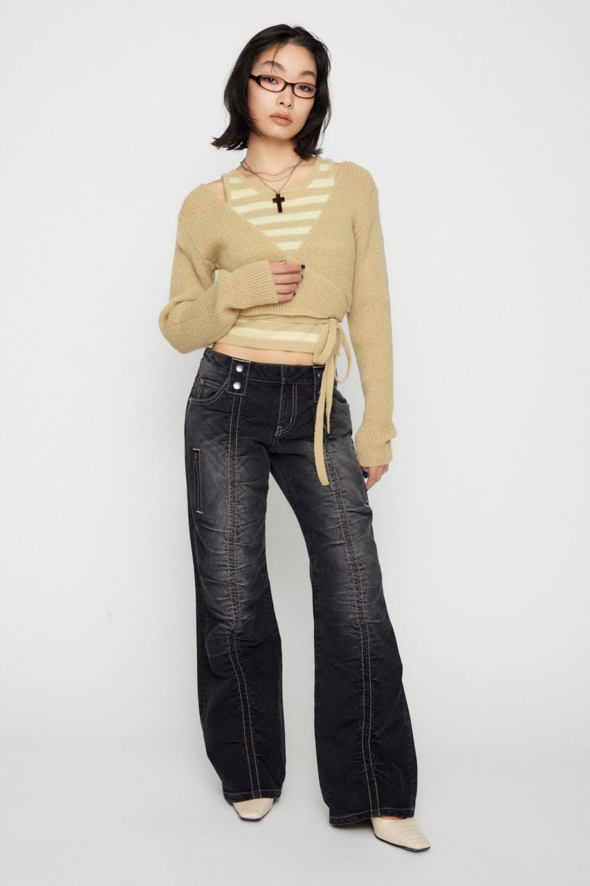 CACHECOEUR 2PIECE ニット YEL FREE