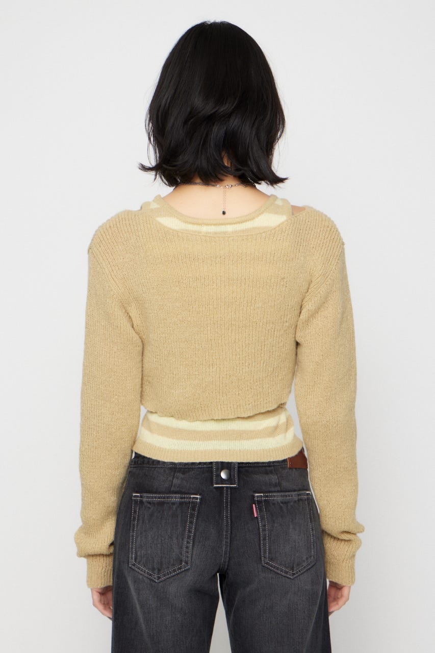 CACHECOEUR 2PIECE ニット YEL FREE