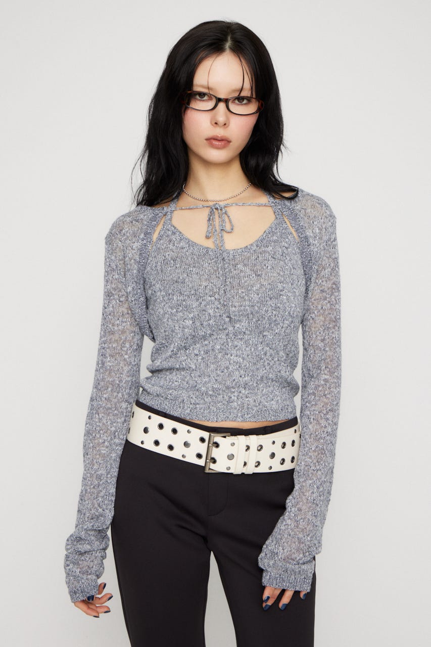 BOLERO 2PIECE ニット GRY FREE