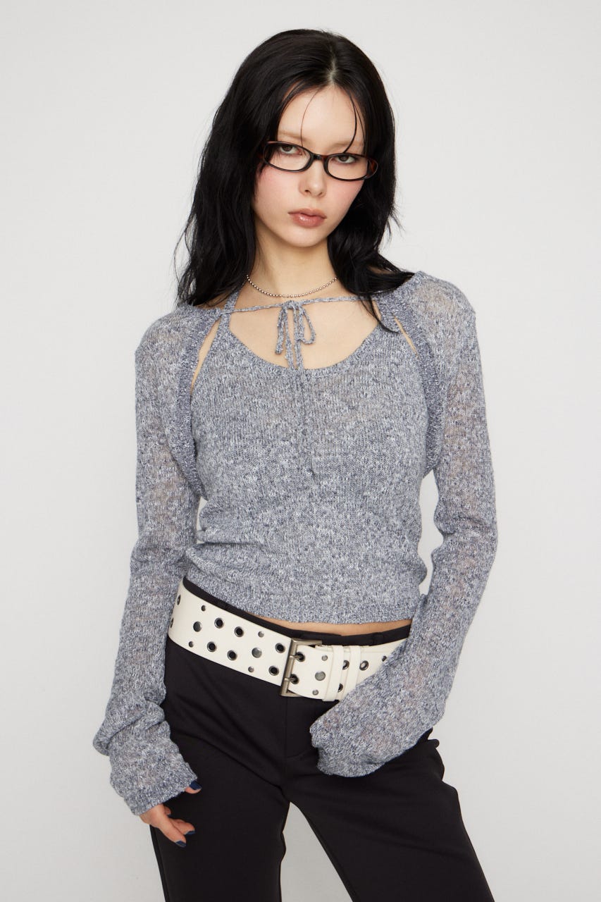 BOLERO 2PIECE ニット GRY FREE