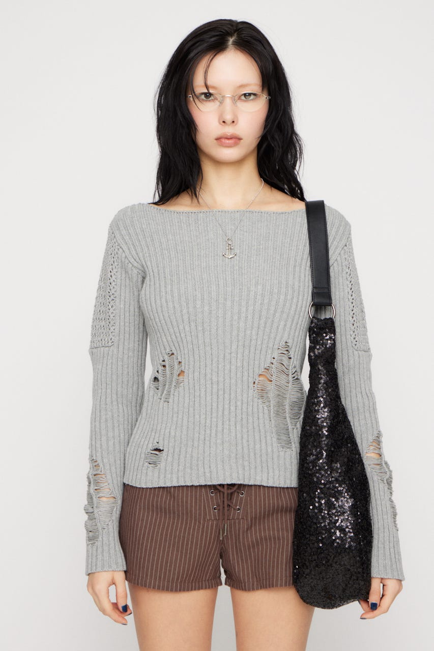 MIX BRAID ニット GRY FREE