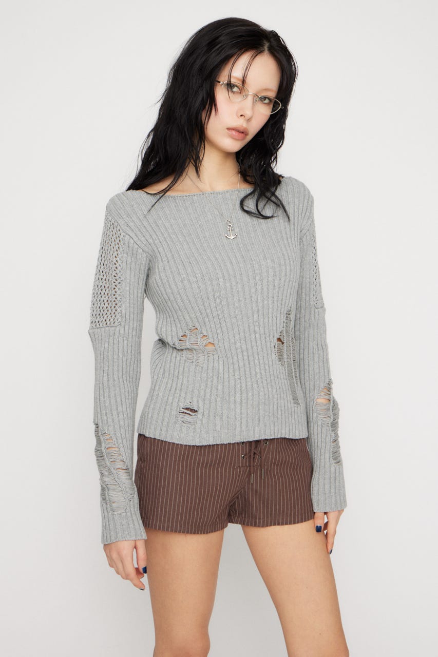 MIX BRAID ニット GRY FREE