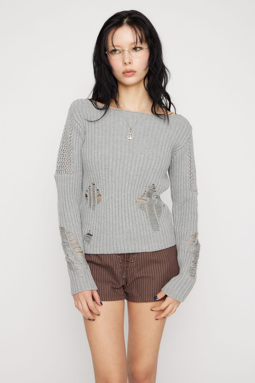 MIX BRAID ニット GRY FREE