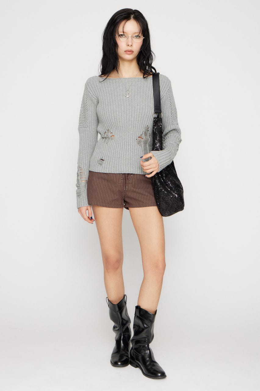 MIX BRAID ニット GRY FREE