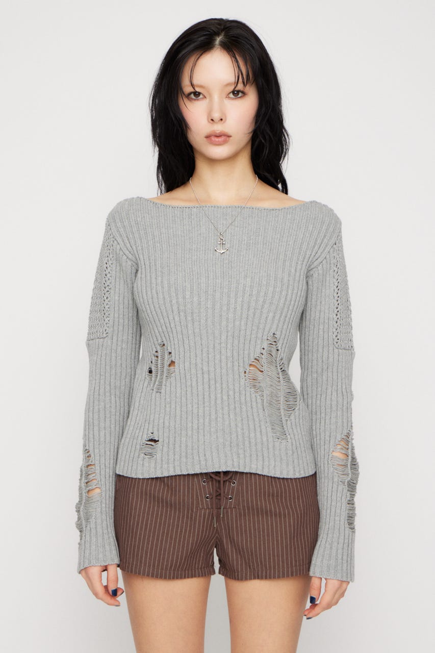 MIX BRAID ニット GRY FREE