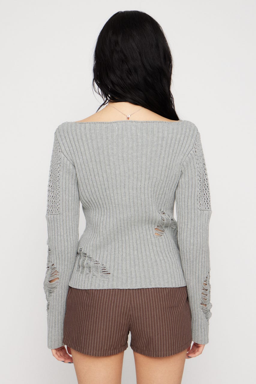 MIX BRAID ニット GRY FREE