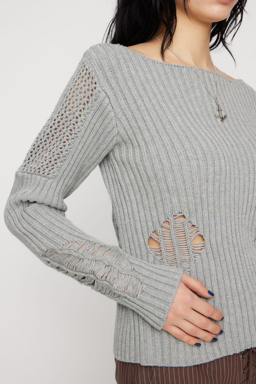 MIX BRAID ニット GRY FREE