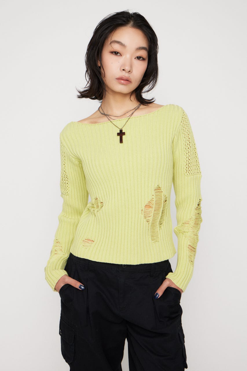 MIX BRAID ニット LIME FREE