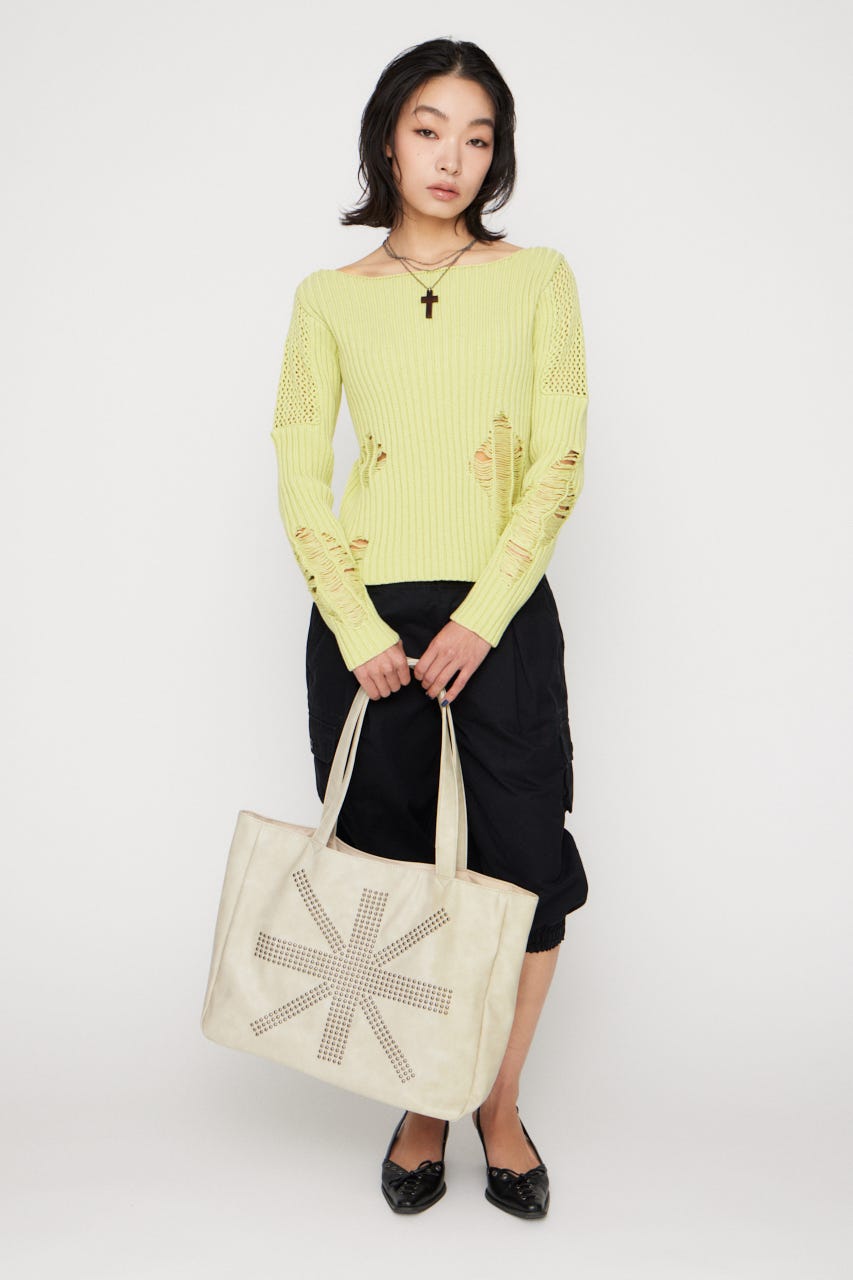 MIX BRAID ニット LIME FREE