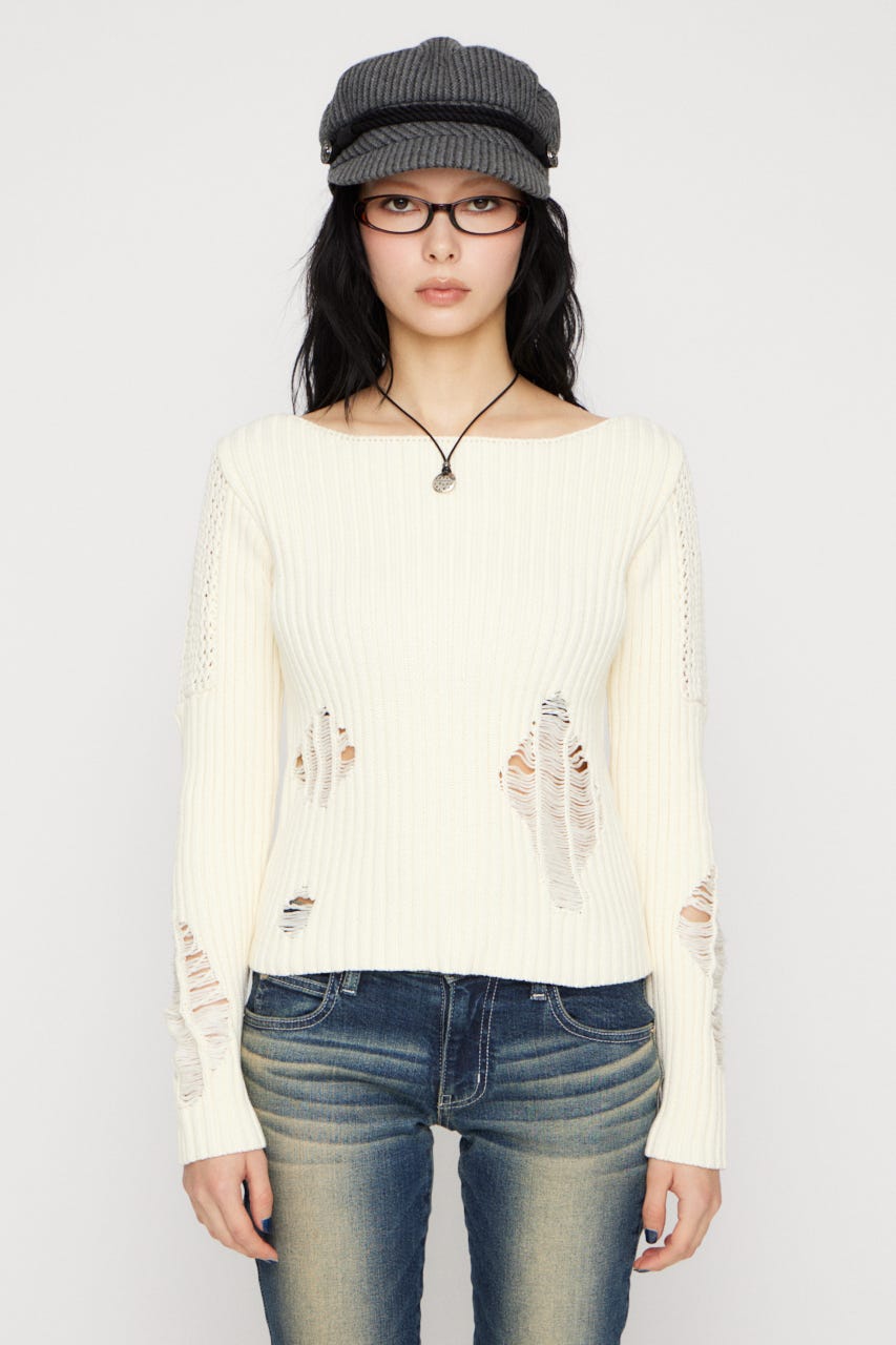 MIX BRAID ニット O/WHT FREE