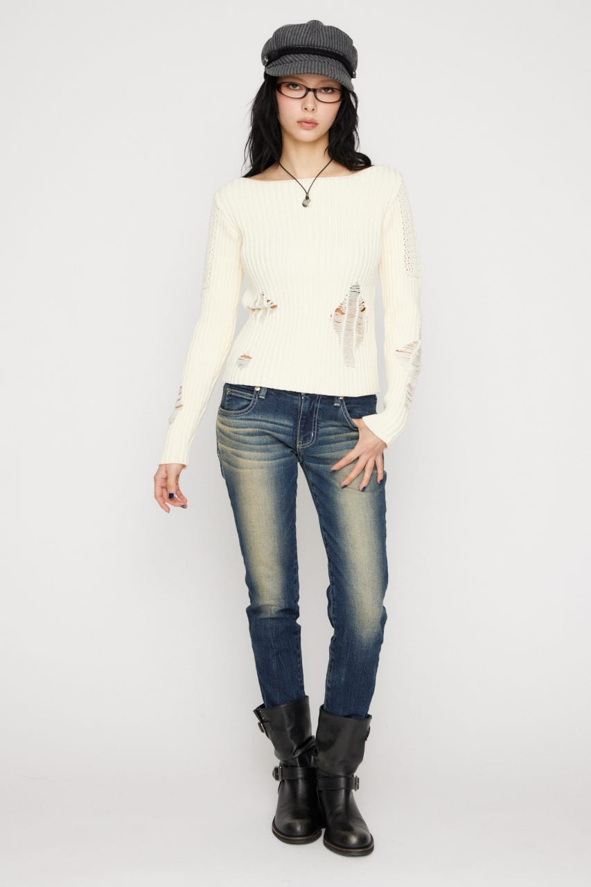 MIX BRAID ニット O/WHT FREE