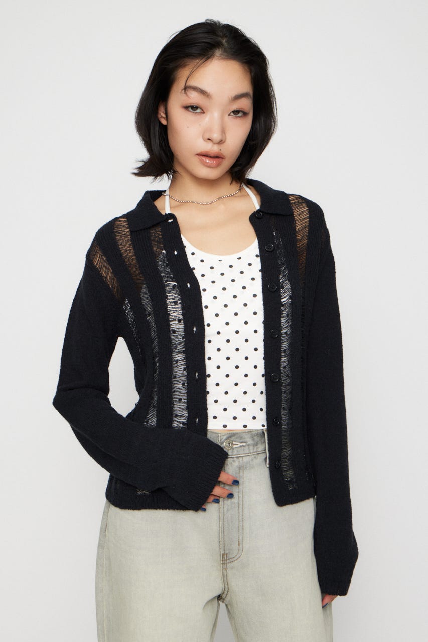 LADDER KNIT トップス BLK FREE