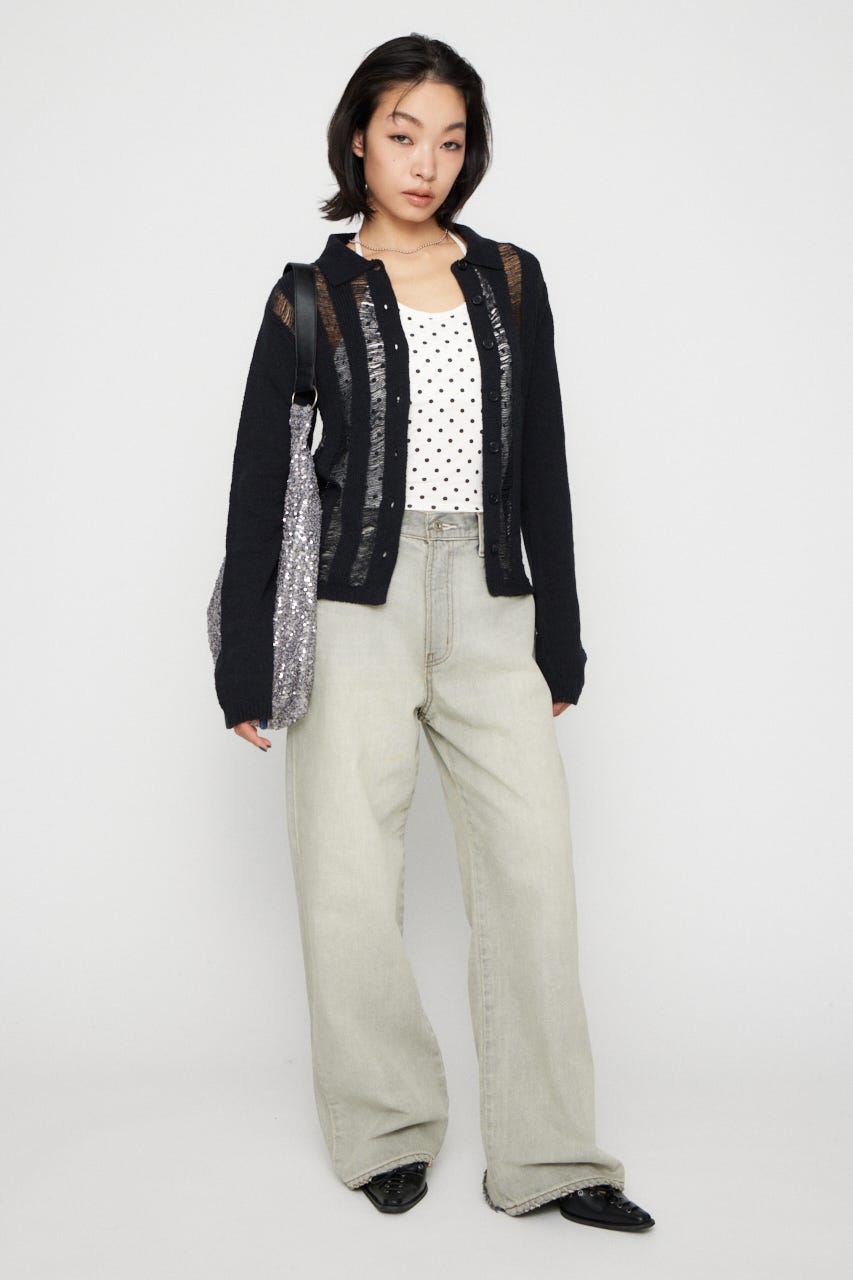 LADDER KNIT トップス BLK FREE