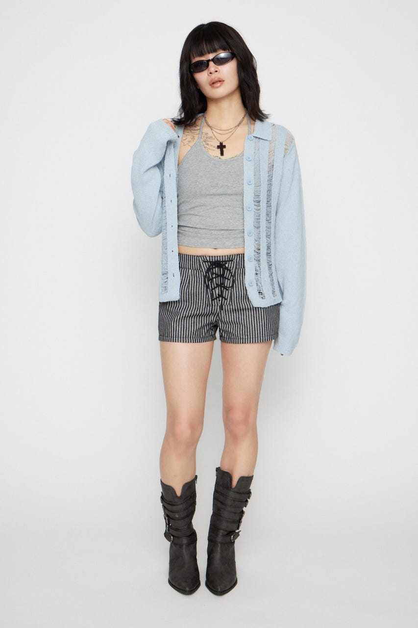 LADDER KNIT トップス L/BLU FREE