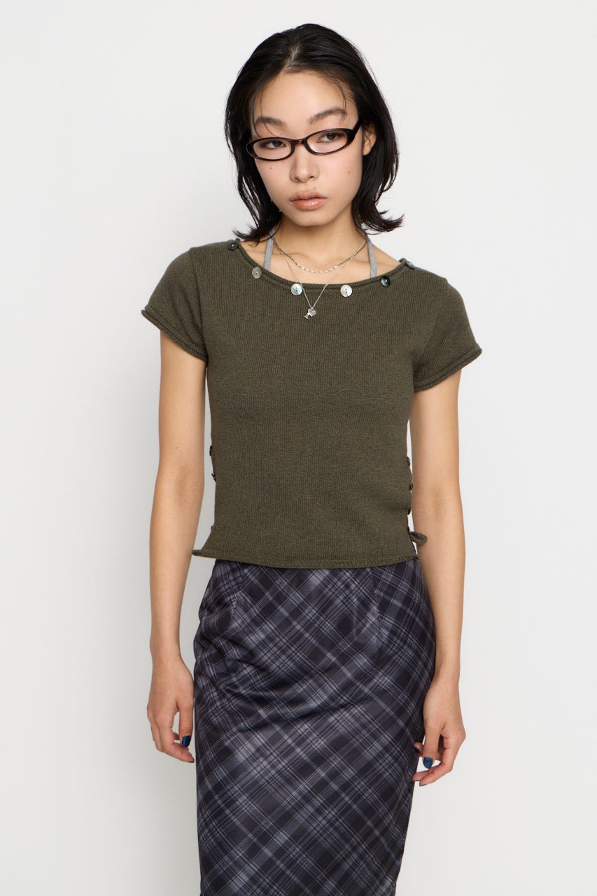 SIDE BUTTON ニット KHA FREE