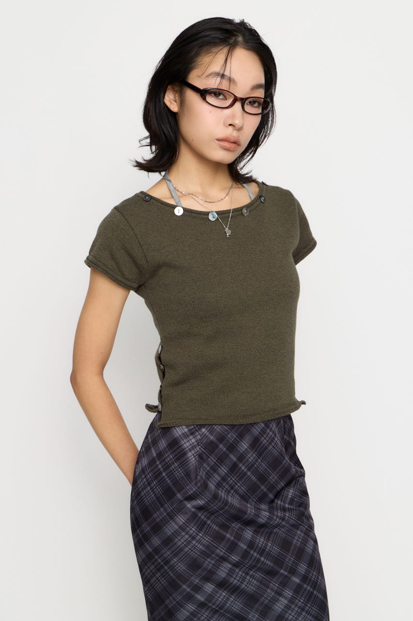 SIDE BUTTON ニット KHA FREE