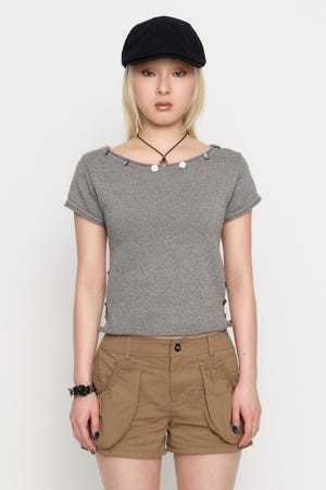 SIDE BUTTON ニット