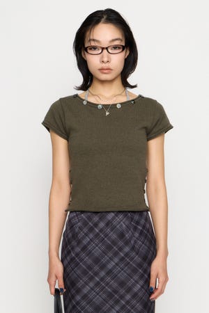 SIDE BUTTON ニット