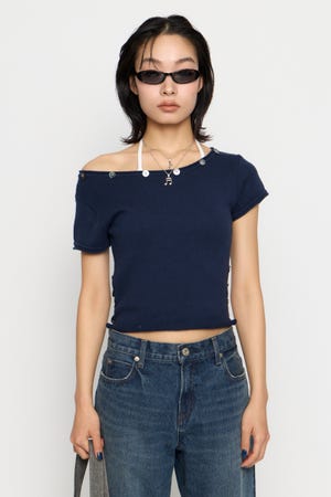 SIDE BUTTON ニット