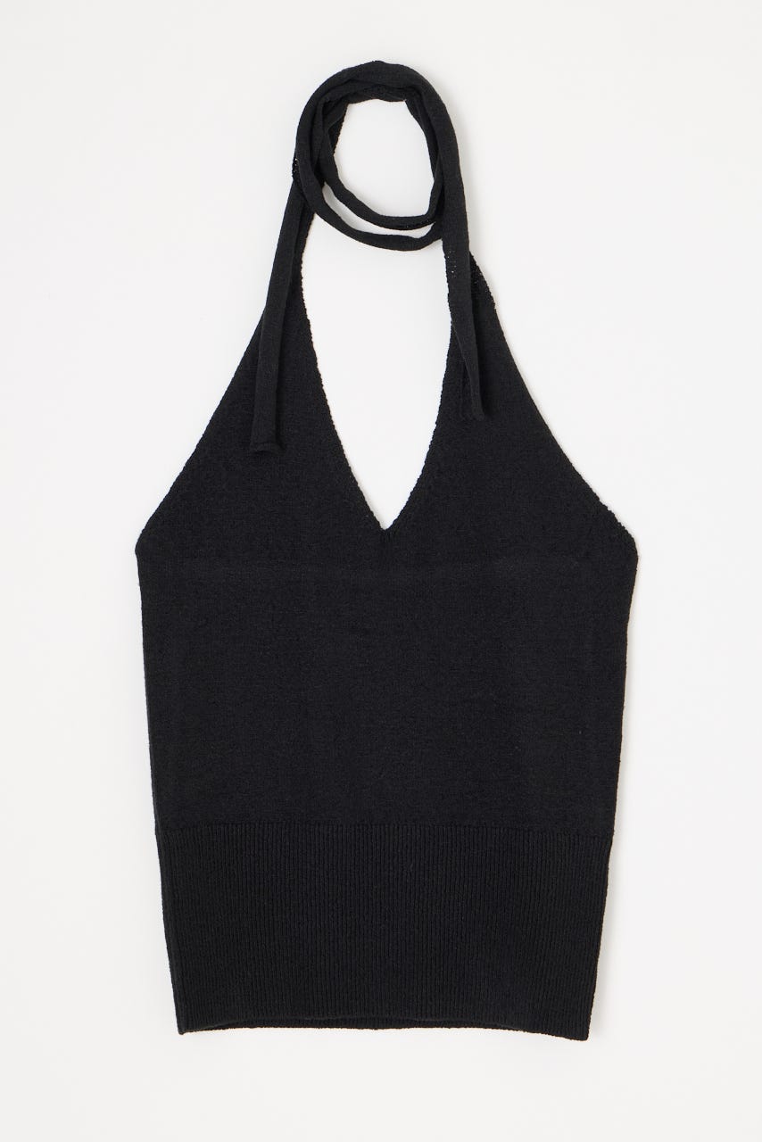 HALTER NECK COMPACT ニット BLK FREE