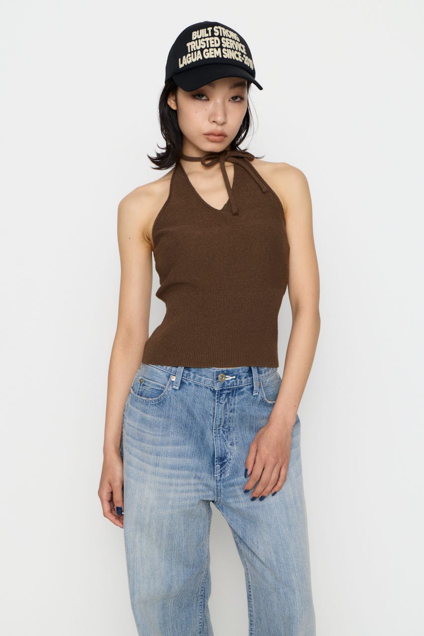 HALTER NECK COMPACT ニット BRN FREE