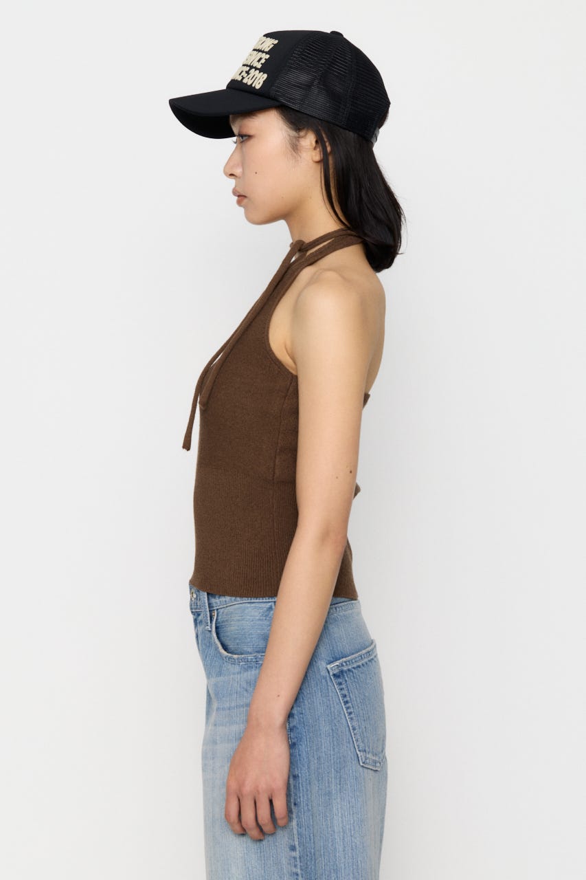 HALTER NECK COMPACT ニット BRN FREE