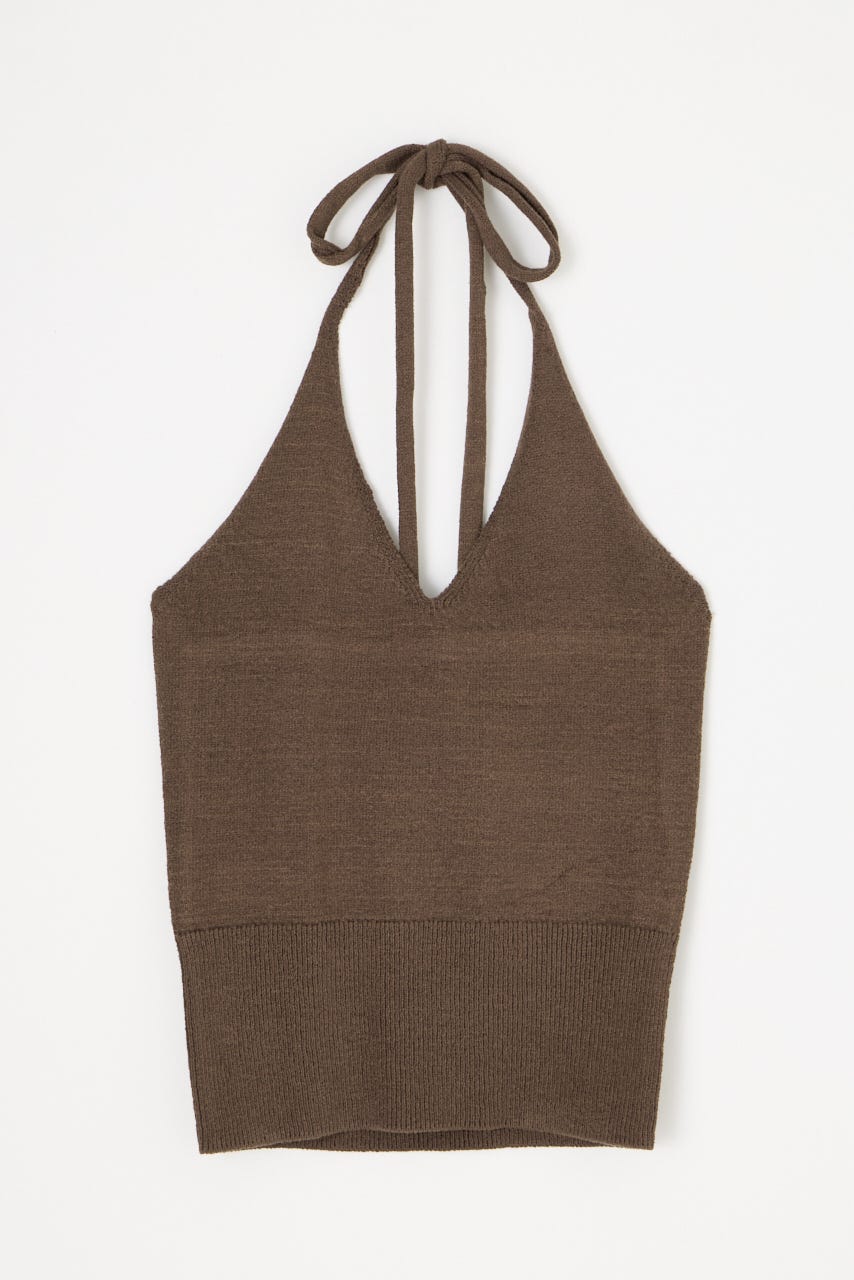 HALTER NECK COMPACT ニット BRN FREE