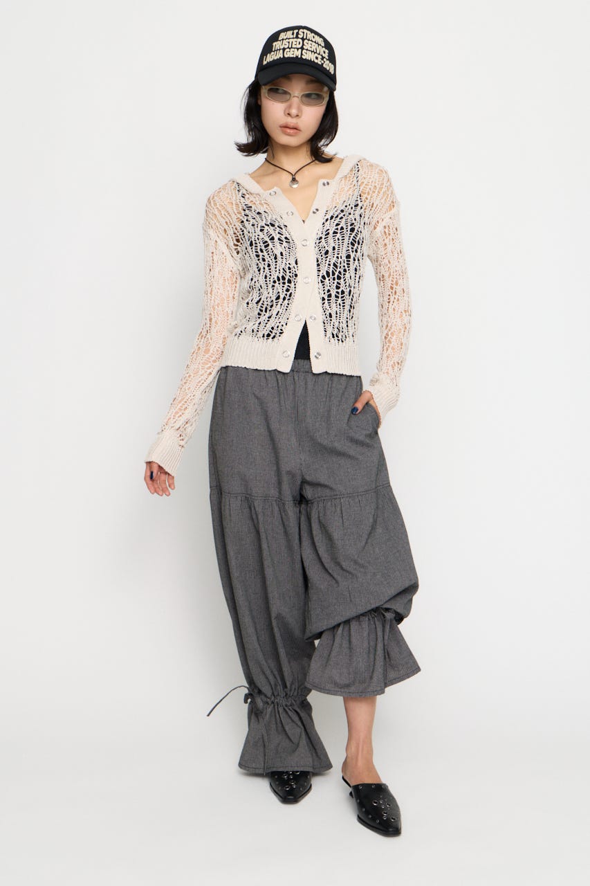 MESH FABRIC HOODIE カーディガン IVOY FREE
