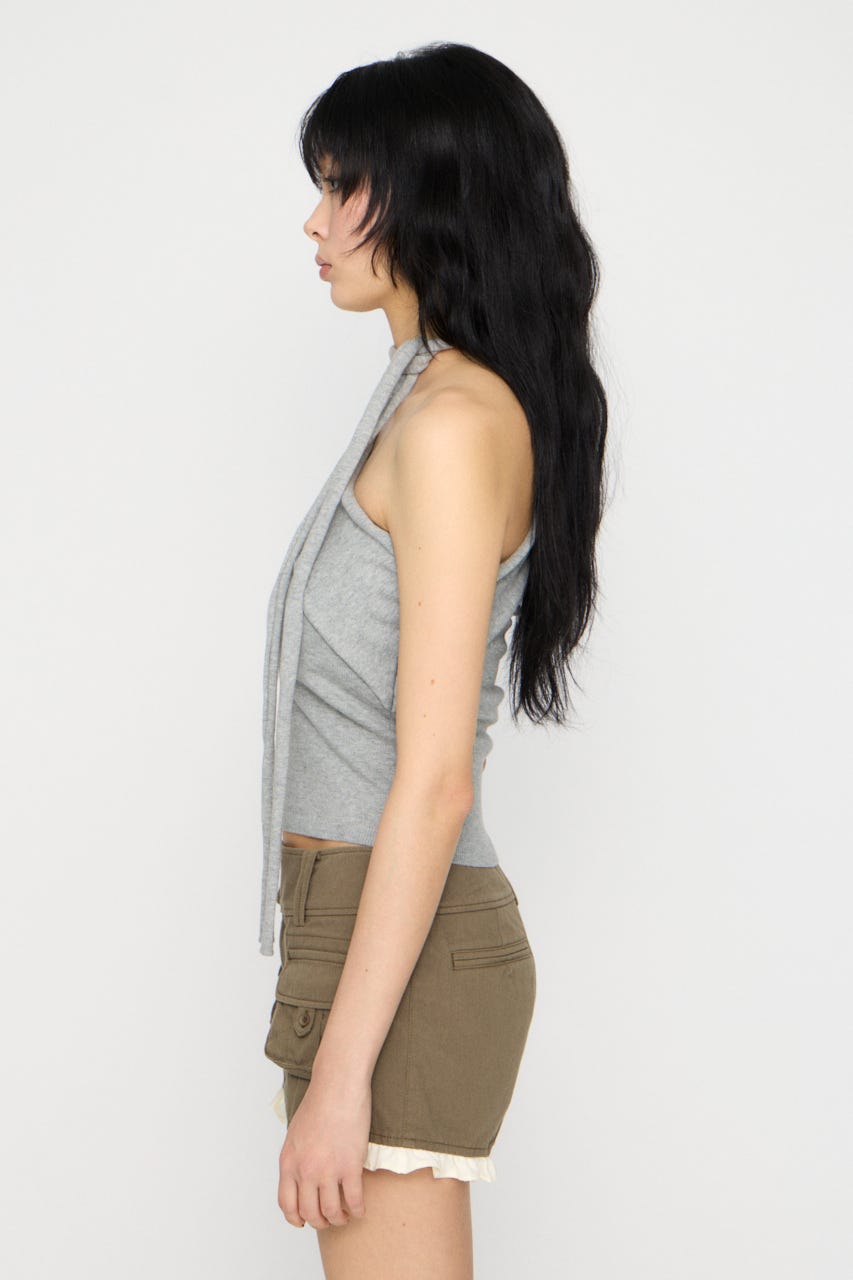 ONE SIDE TIE ニット GRY FREE