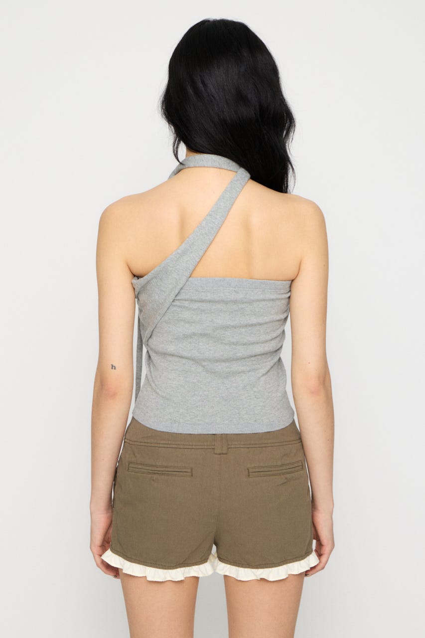 ONE SIDE TIE ニット GRY FREE