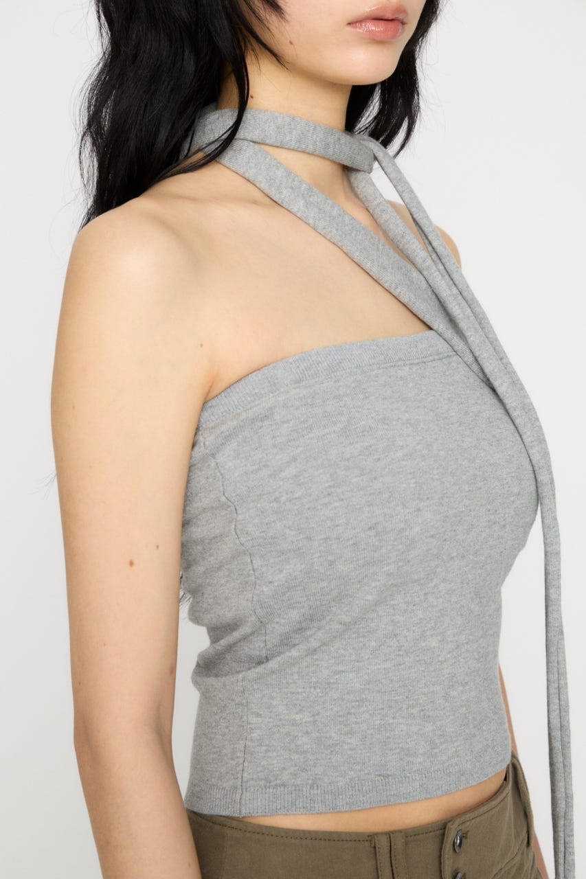 ONE SIDE TIE ニット GRY FREE