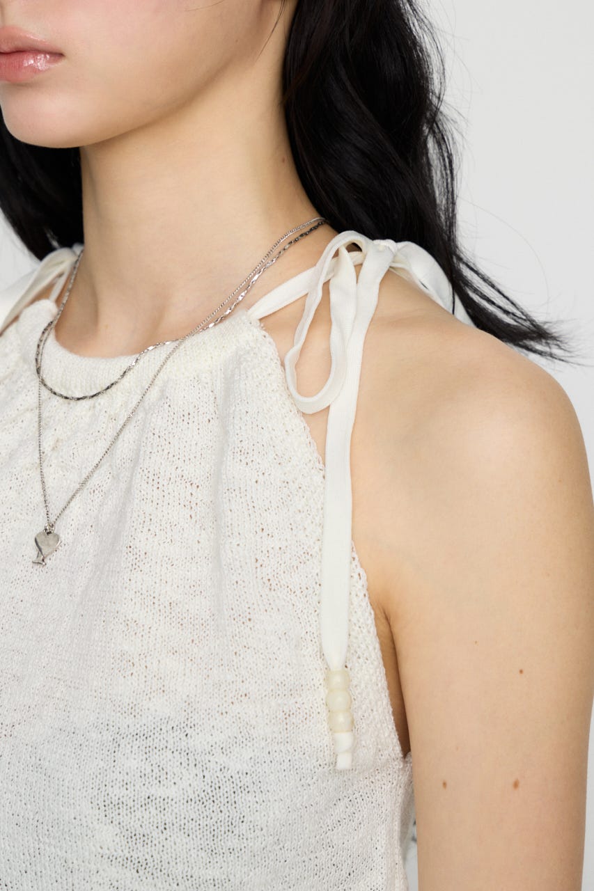 STRING BEADS ニット WHT FREE