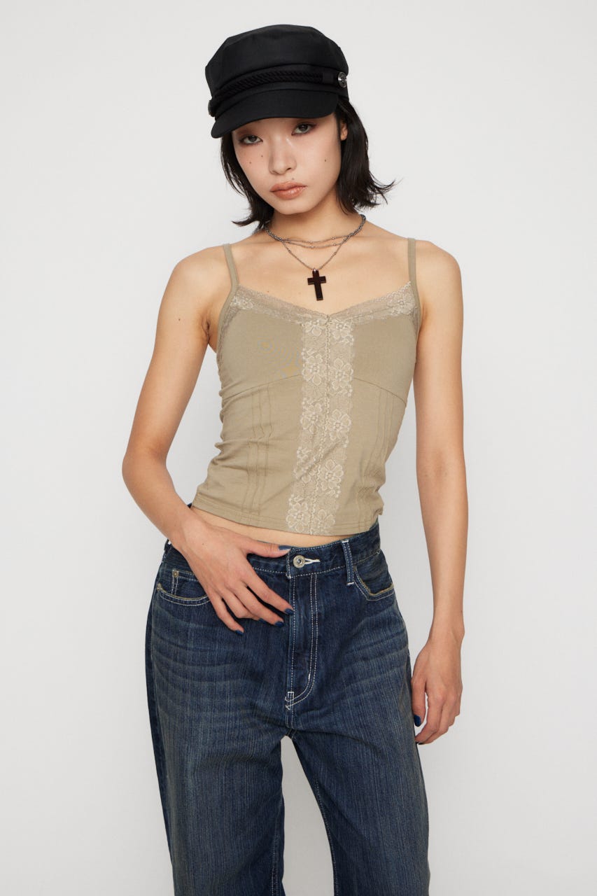 EDGE LACE CUP キャミソール BEG FREE
