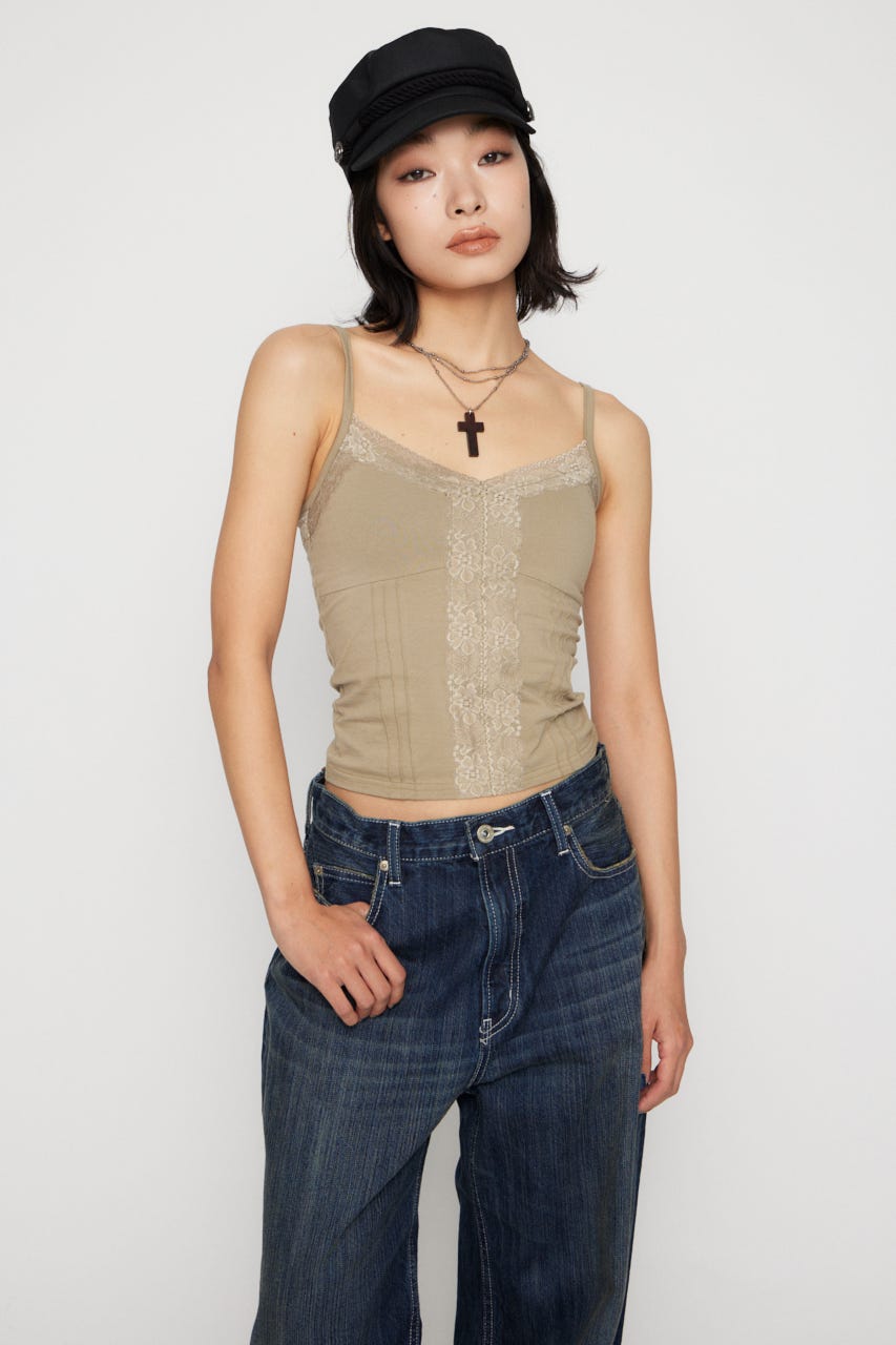 EDGE LACE CUP キャミソール BEG FREE