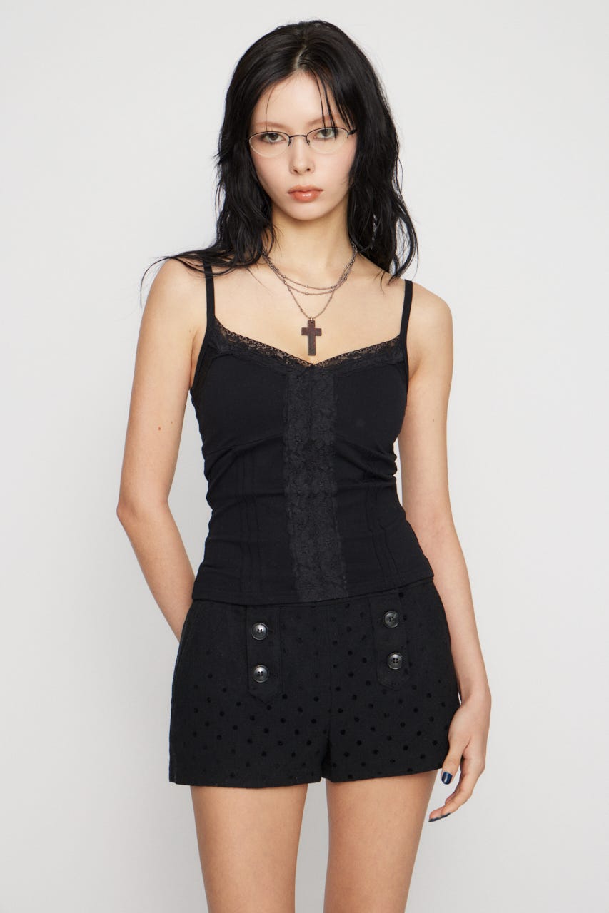 EDGE LACE CUP キャミソール BLK FREE