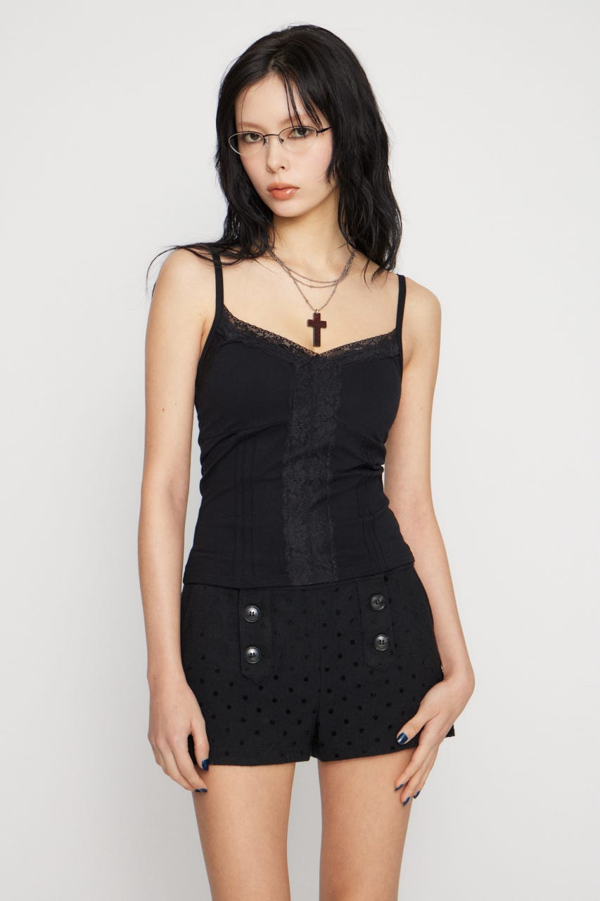 EDGE LACE CUP キャミソール BLK FREE